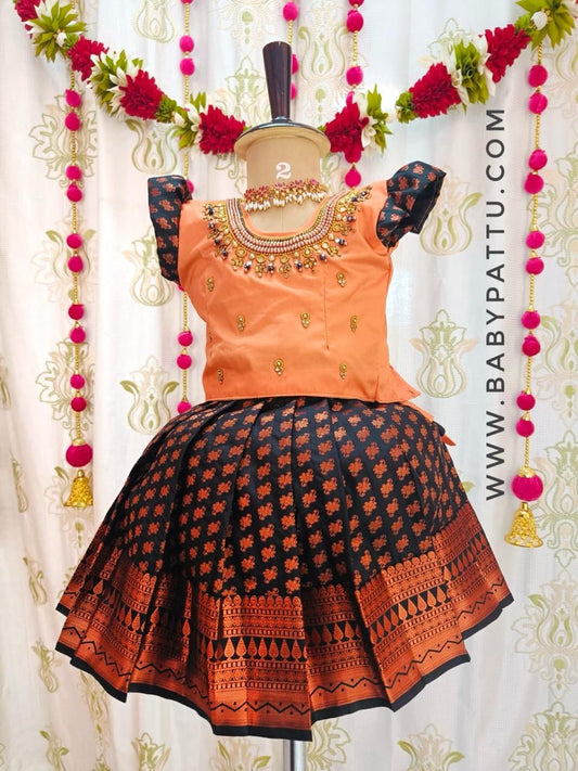 Peach and Black Sankranti Collection 2025