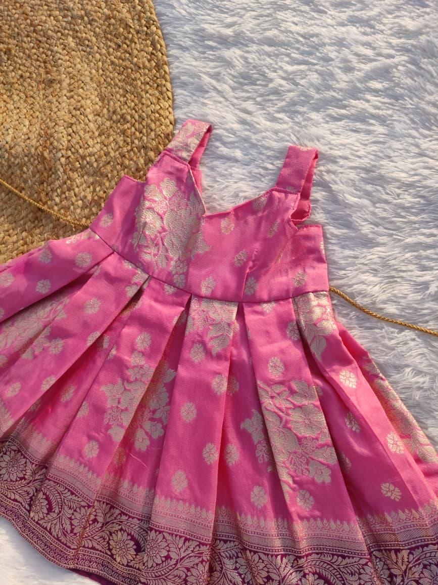 Purple & Pink Coat Model Frock