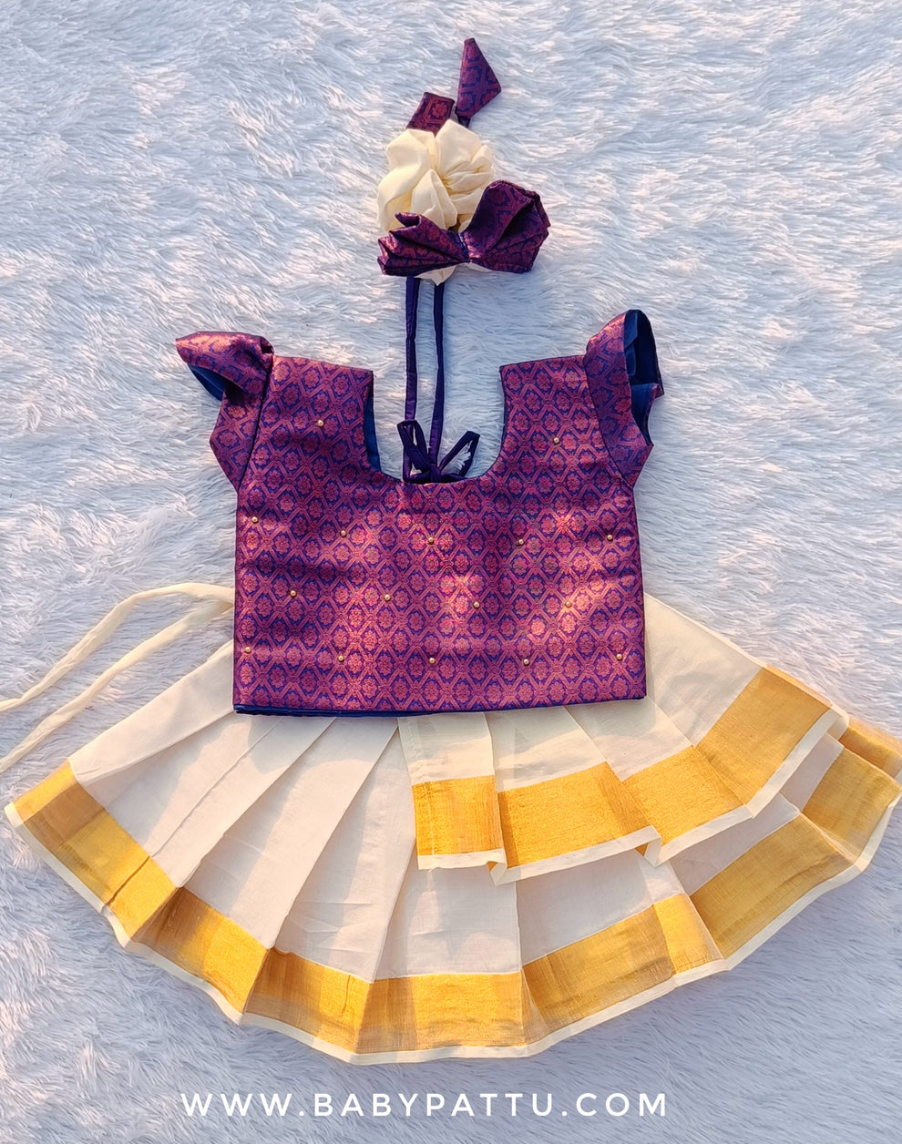 Pavada Rop Blue & Kerala Pattu Pavada – babypattustudio