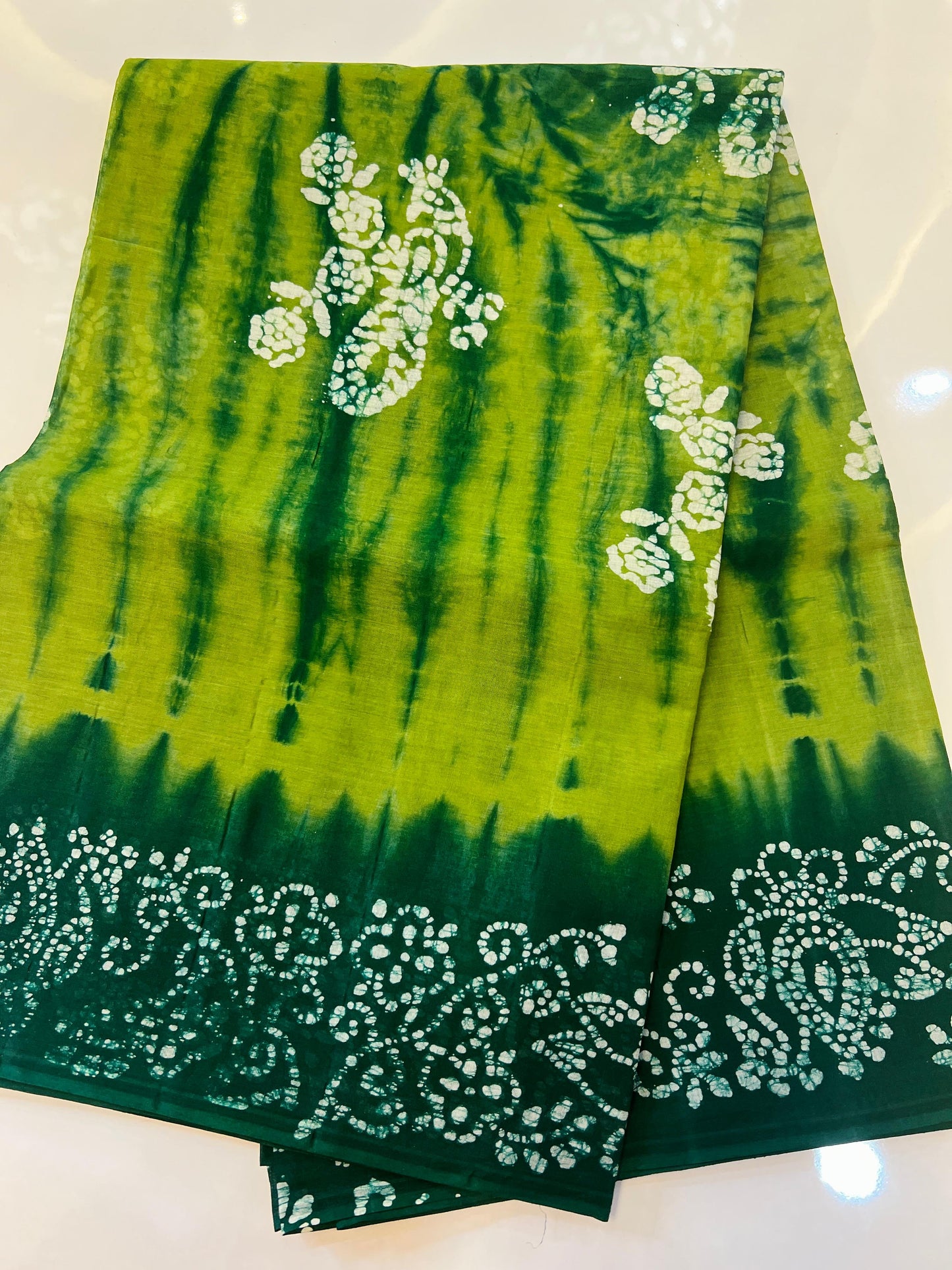double shaded Green Color Venkatgiri Pure Cotton Saree