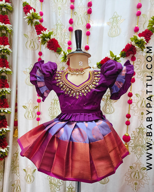 Purple & Lavender Pattu pavada