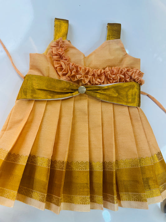Cute Peach Color Frock