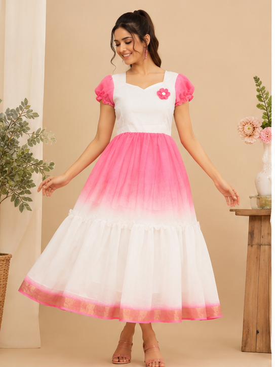 White And Pink Frock