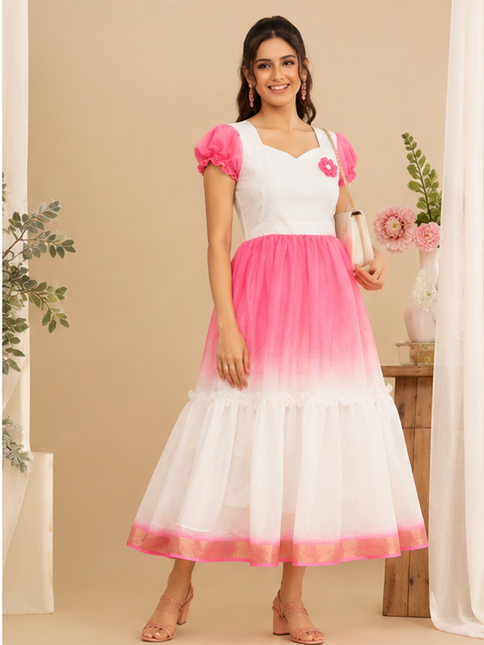 White And Pink Frock