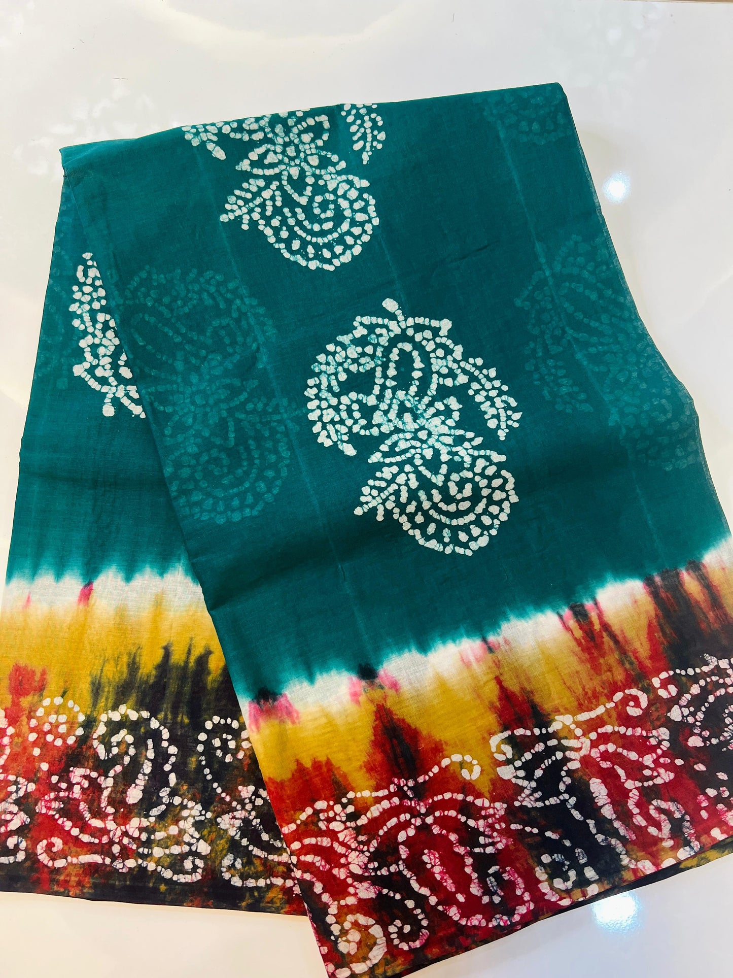 Peacock Green Color Venkatgiri Pure Cotton Saree