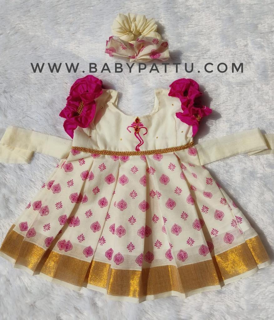 Pink & White Kasuvu Cotton Frocks