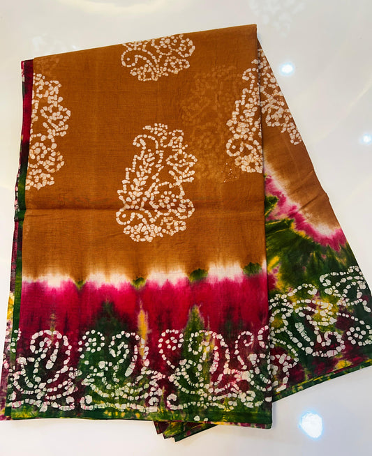 Sapota Brown Color Venkatgiri Pure Cotton Saree